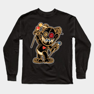 VooDoo Black Kitty Cat Doll Pittsburg Colors Long Sleeve T-Shirt